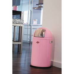 Wesco Pushboy Junior 22 L Black Steel/Metal Trash Can