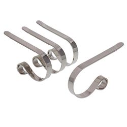 Haute Decor Silver Mantle Clips Stocking Holder 2.5 in.