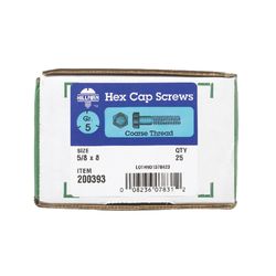 HILLMAN 5/8 in. D X 8 in. L Heat Treated Zinc Steel Hex Head Cap Screw 1 pk
