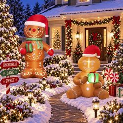 Celebrations Gingerbread Man with Giftbox 8 ft. Inflatable