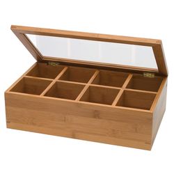 Lipper International Clear/Natural Acrylic/Bamboo Tea Box