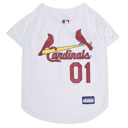 Pets First White/Red St. Louis Cardinals Dog Jersey Small