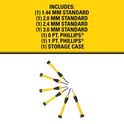 Stanley Multi-Bit Mini Screwdriver Assorted in. 6 pc