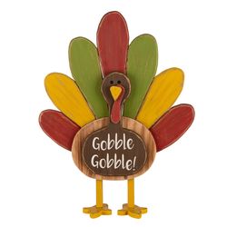 Glitzhome 24.33 in. Thanksgiving Turkey Standing Pathway Decor