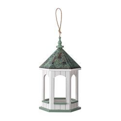 Glitzhome Metal/Wood Gazebo Tray Hanging Tray Bird Feeder