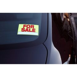 Sunburst Systems English Yellow Informational Window Decal 8.5 in. H X 5 in. W