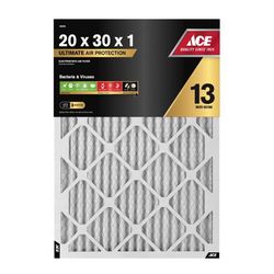 Ace 20 in. W X 30 in. H X 1 in. Synthetic 13 MERV Pleated Air Filter 1 pk