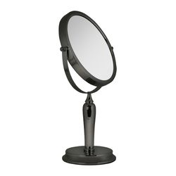 Zadro 14.13 in. H X 8.75 in. W Swivel Vanity Mirror Brushed Nickel Black