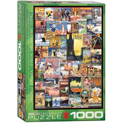 Eurographics Travel Around the World Vintage Posters Jigsaw Puzzles Multicolored 1000 pc