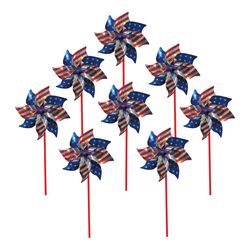 In The Breeze Multicolored Mylar 15 in. H X 8 in. W Stars and Stripes Pinwheels Garden Stake Spinner