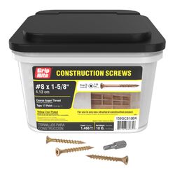 Grip-Rite No. 8 wire X 1-5/8 in. L Star Flat Head Coarse Construction Screws