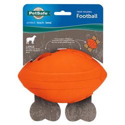 PetSafe Sportsmen For Dog Orange Rubber Football Treat Holding Toy Large 1 pk