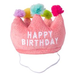 Pet Shop by Fringe Studio Pink Plush Crown Fits Dog Toy 1 pk