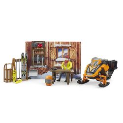 Bruder Bworld Snowmobile Toy Set Multicolored
