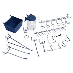 Crawford Zinc Plated Black/Silver Steel Pegboard Organizer Kit 1 pk
