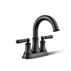 Kohler Facile Matte Black Traditional Centerset Bathroom Sink Faucet 4 in.