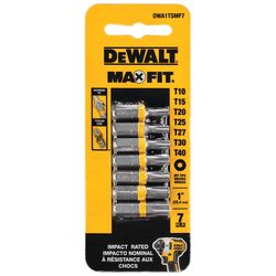 DeWalt Max Fit Torx Assorted X 1 in. L Screwdriver Bit Set Steel 7 pk
