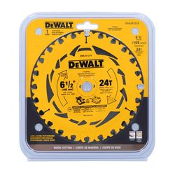 DEWALT 6-1/2 in. D X 5/8 in. Tungsten Carbide Tipped Circular Saw Blade 24 teeth 1 pk