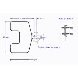 Range Kleen Stainless Steel Oven Replacement Element 17 in. W X 20 in. L