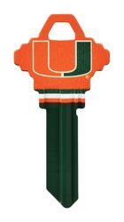 HILLMAN NCAA University of Miami Hurricanes House/Office Key Blank 68 Single For Schlage Locks Orang