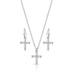 Montana Silversmiths Women's Unwavering Cross Silver Jewelry Sets Water Resistant