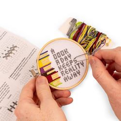 Kikkerland Mini Cross Stitch Embroidery Kit 1 pk