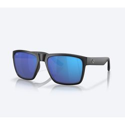 Costa Paunch XL Sunglasses Men's Matte Black Frame Blue Mirror 580G Lens Polarized