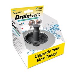 Drain Hero 4-1/2 in. D Gray Stainless Steel Strainer and Stopper Topper
