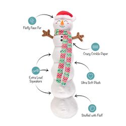 Fringe Studio For Dog White Plush Snowball Party Dog Toy 1 pk