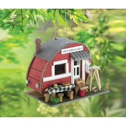 Summerfield Terrace 6.75 in. H X 8.25 in. L Red Wood Trailer Birdhouse