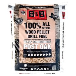 B&B Charcoal Texas Smokehouse Hardwood Pellets All Natural Oak 20 lb