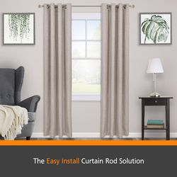 Kenney Pewter Silver Modern/Contemporary Curtain Rod 36 in. L X 66 in. L