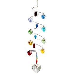 Woodstock Chimes Multicolored Acrylic/Glass/Metal 9 in. H Rainbow Hearts Suncatcher