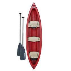 Lifetime Aluminum/Plastic Red Canoe with Paddle 39 in. W X 13 ft. L