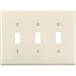Leviton Almond 3 gang Thermoset Plastic Toggle Wall Plate 1 pk
