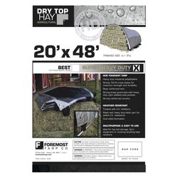 Dry Top® 20 ft. W X 48 ft. L Heavy Duty Poly Hay Tarp Black/Silver