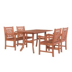 Azen Siriana 5 pc Brown Wood Coastal Dining Set