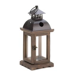 Gallery of Light Rustic 12.5 in. Wood Brown Lantern
