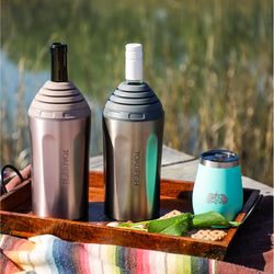 Toadfish Teal Stainless Steel Flexlock Wine Chiller