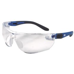 General Electric 02 Series Impact-Resistant Safety Glasses Clear Lens Blue/Gray Frame 1 pk