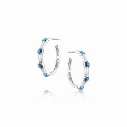 Montana Silversmiths Women's Gentle Rain TQ Hoop Earrings