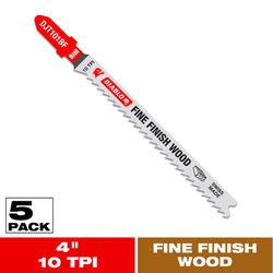 Diablo 4 in. Bi-Metal T-Shank Fine Finish Wood Jig Saw Blade 10 TPI 5 pk