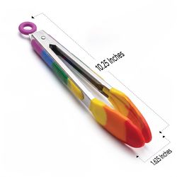HIC Kitchen Rainbow Silicone/Zinc Tong