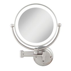 Zadro Surround Light 12 in. H X 12 in. W Double Sided Makeup Mirror Satin Nickel Silver