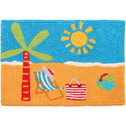 Jellybean 30 in. W X 20 in. L Multicolored Beach Get Away Polyester Accent Rug