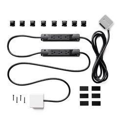 Charg 10 ft. L 7 outlets Power Strip with USB Ports White 1000 J