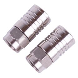 Monster Just Hook It Up Tool Less RG6 Quad Coaxial Connector 2 pk
