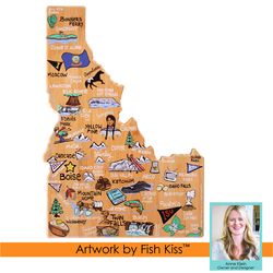 Totally Bamboo Fish Kiss 10.5 in. L X 15 in. W X 0.63 in. Bamboo Idaho Serving & Cutting Board