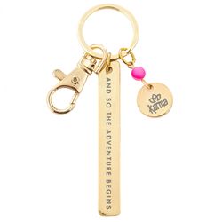 Karma And So Adventure Begins Sentiment Keychain Metal 1 pk