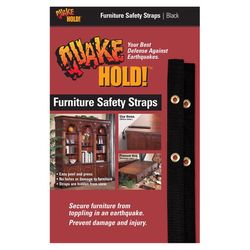 Quake Hold Ready America Nylon Self Adhesive Furniture Strap Black Rectangle 1 in. W X 6 in. L 1 pk